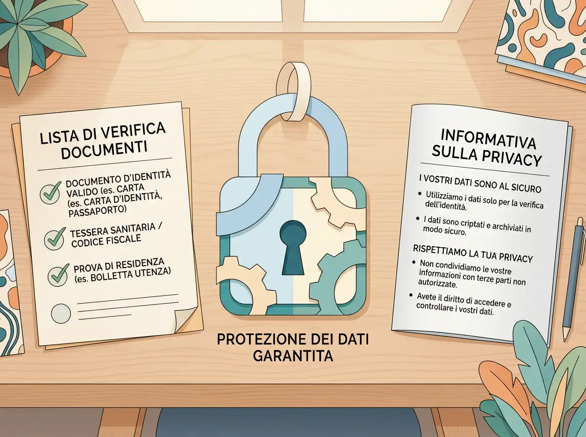 Lista di controllo su documenti, dati personali e informativa privacy